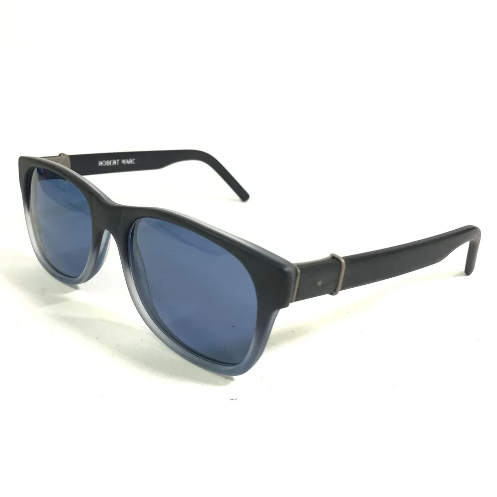 Robert Marc Sunglasses 905-272M Black Blue Square Frames with Blue Lenses